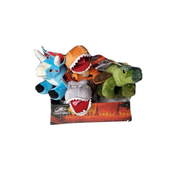 Jurassic World Legacy 2021 Plush Set with Display Mattel Lot Of 4 Plush Dinosaur - Picture 1 of 8